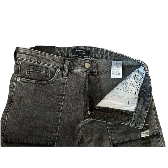 NEW Banana Republic Mid-Rise Cargo Jeans Women's Size 27/4 Grey Wash Wide Leg - Picture 5 of 8